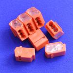 3 Way Push wire Junction Connector with Orange housing and clear plate  