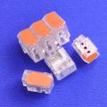 3 Way Push wire Junction Connector clear with orange plate
