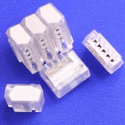 5 Way Push wire Junction Connector with Clear housing and Grey plate  