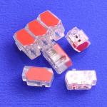 2way Push wire junction connector clear with red plate