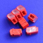 2 Way Push wire Junction Connector with Red housing and clear plate  