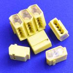 4 Way Push wire Junction Connector with Yelow housing and clear plate  